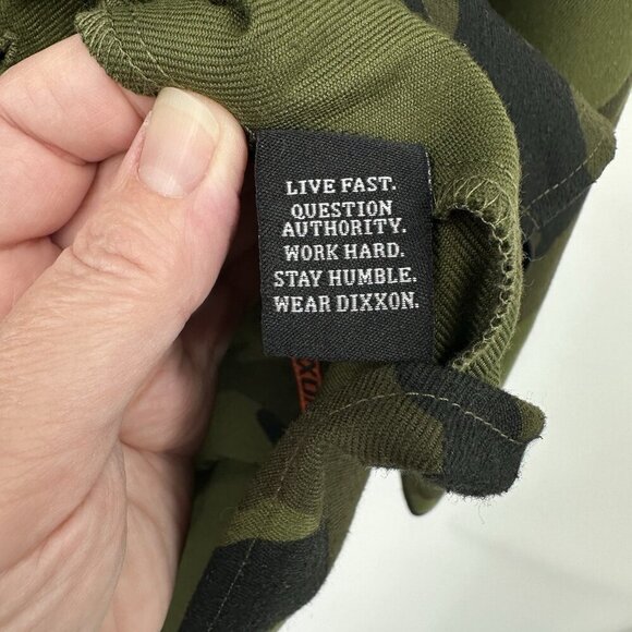 DIXXON FLANNEL COMPANY SARGE shirt camo camouflage long sleeve cotton green M - Picture 9 of 9